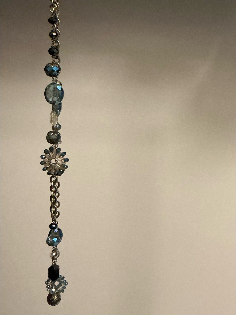 Blue Bead & Crystal Pendant Necklace - Women Jewelry
